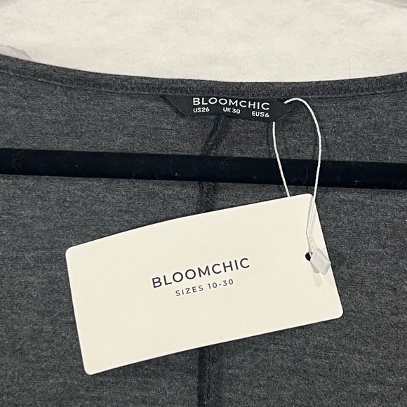 Grey open front pocket batwing kimono - Picture 2 of 3